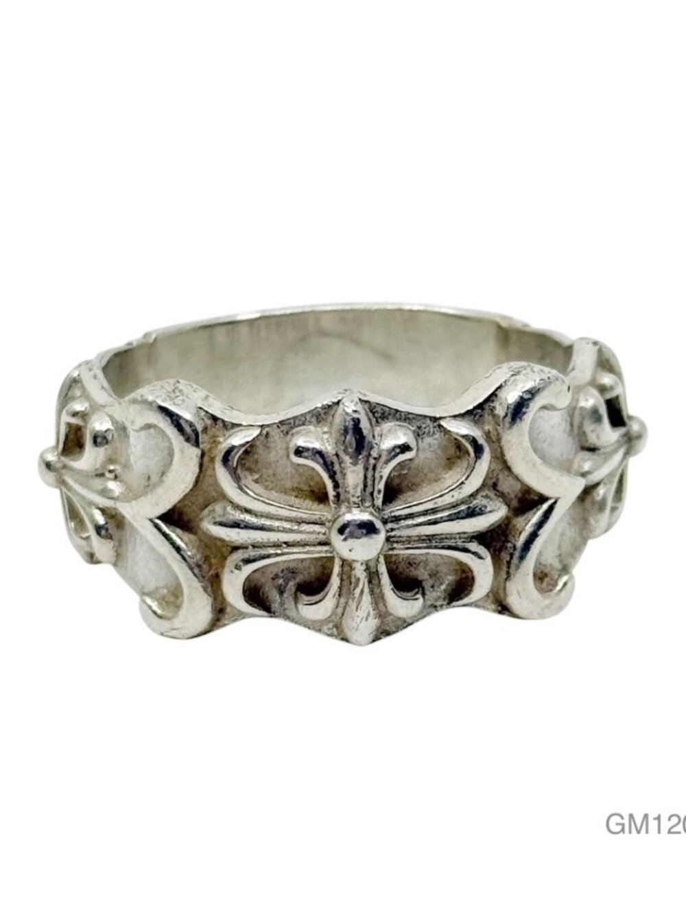 Chrome Hearts inspired sterling silver Maltese cross band ring - GM1205